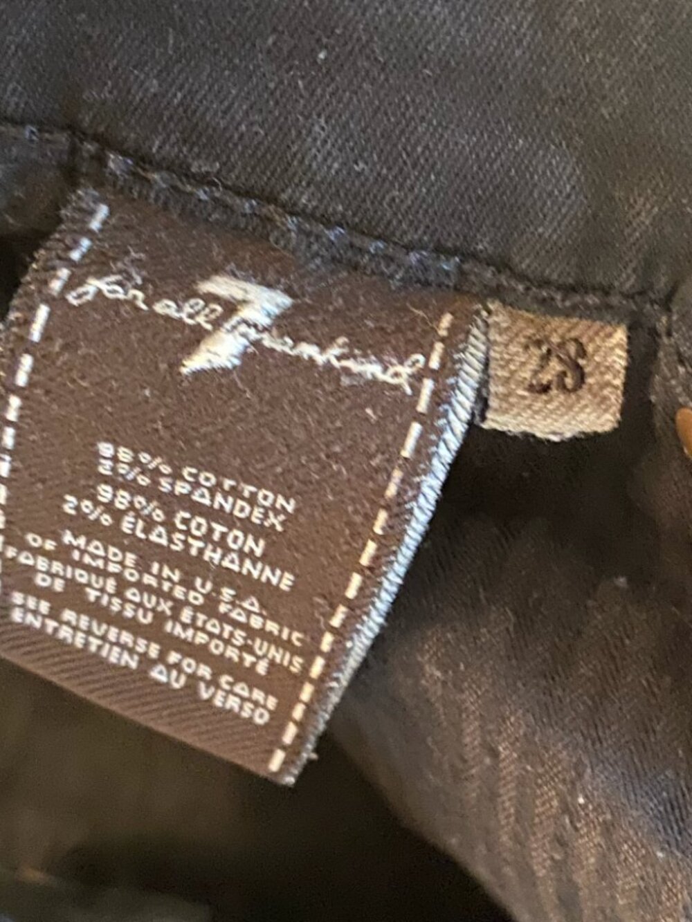 7 For All Mankind The Skinny Jeans Women's Size 28 Black Stretch Denim Designer - Picture 6 of 7